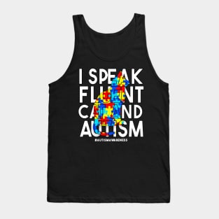 I Speak Fluent Cat And Autism Funny Autism Cat T-Shirt Tank Top